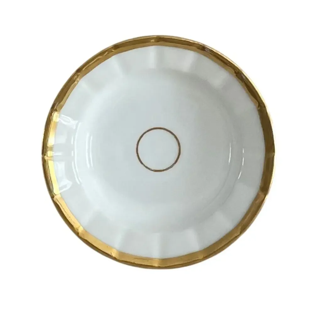 Old Paris White and Gold Porcelain Berry Bowls, Small Bowls, Set of 8